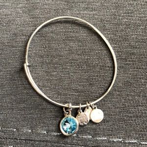 Alex and Ani Bangle with aquamarine birthstone
